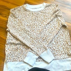 Neutral animal print lightweight pullover